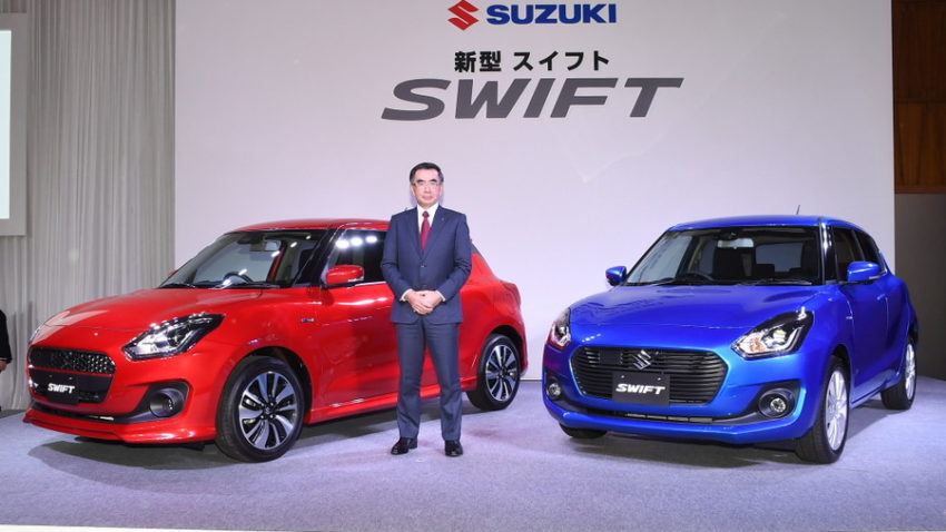 2017 Suzuki Swift front three quarters left side Japan launch event