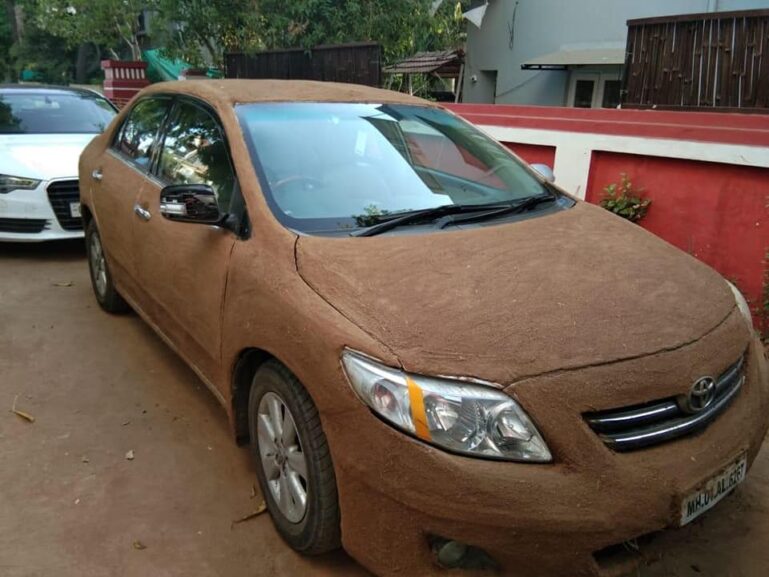 Indian Cars with Cow Dung Coats 1