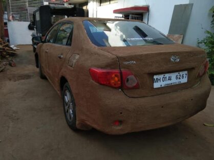 Indian Cars with Cow Dung Coats 2