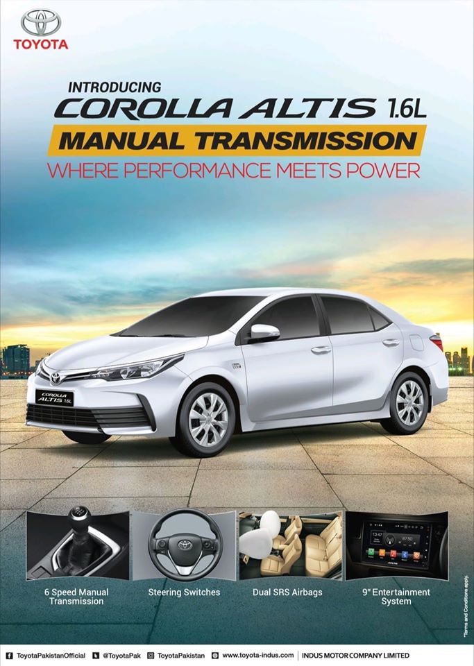Toyota Corolla Altis 1.6L Manual Launched - CarSpiritPK