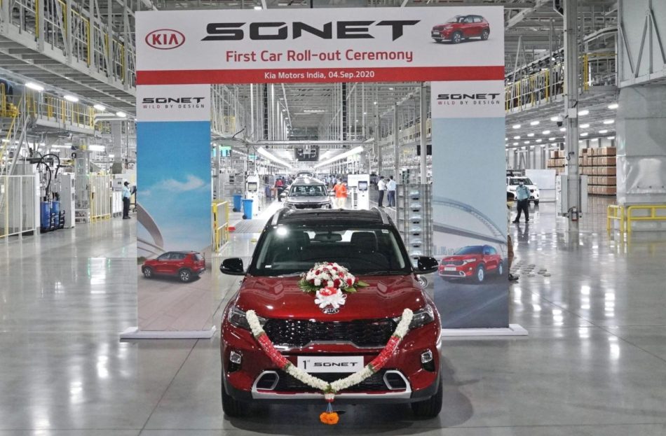 First Kia Sonet Rolls Off the Assembly Lines in India 2