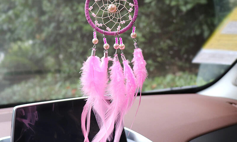 Dream Catcher Car Hanging Ornaments Feather Car Mirror Pendant Car Accessories For Girls Home Auto Interior