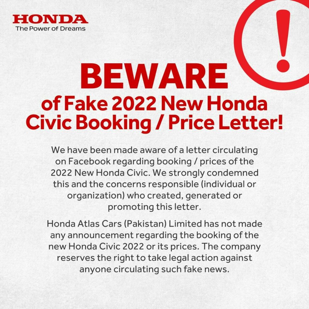 Honda statement