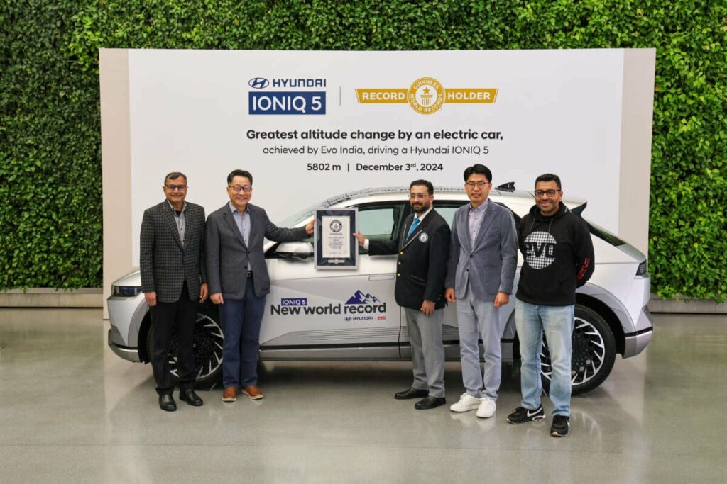 Hyundai Ioniq 5 EV Guinness World Record greatest altitude change by an electric car india 6 1200x800