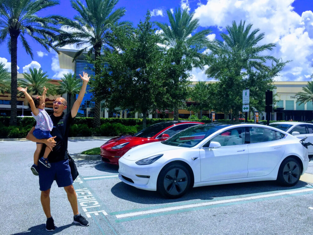 New Tesla Model 3 White on White Red on Black Yay ChargePoint Charging Florida Zach Shahan CleanTechnica