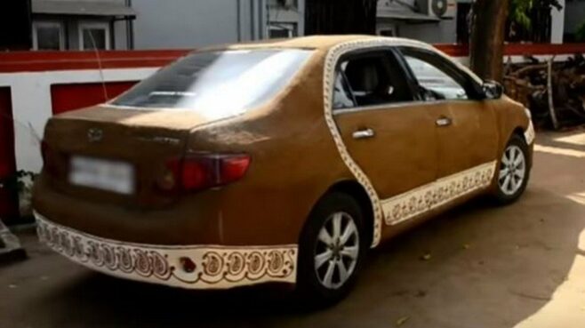 Indian Cars with Cow Dung Coats 9