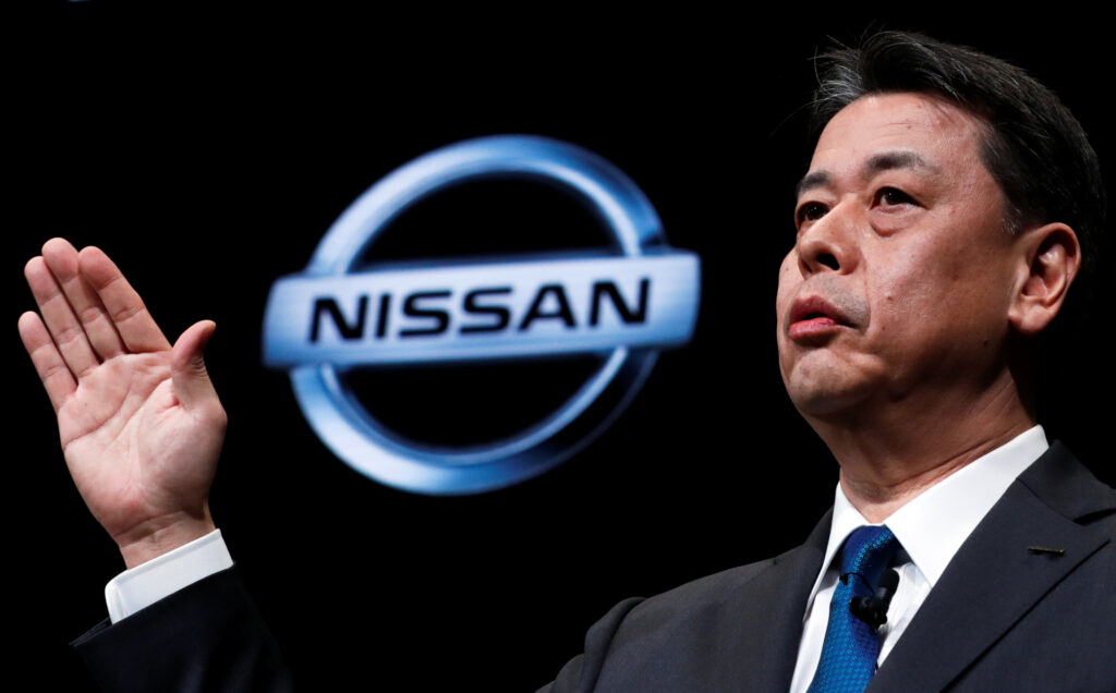 Nissan Motor's CEO Makoto Uchida speaks at a news conference in Yokohama