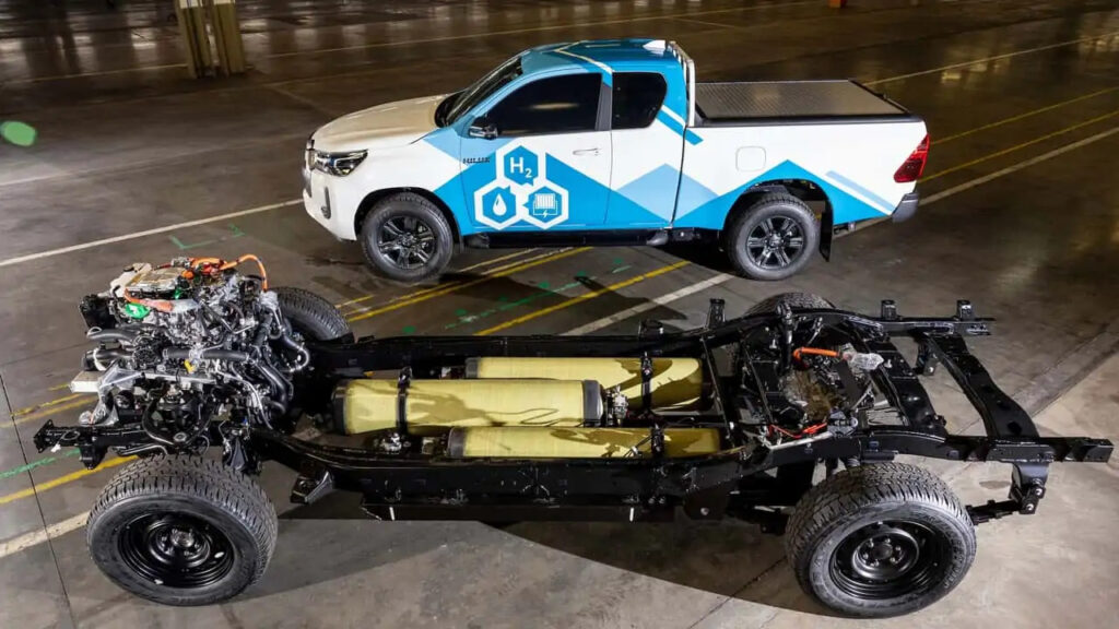 toyota hydrogen fueled hilux prototype pick up